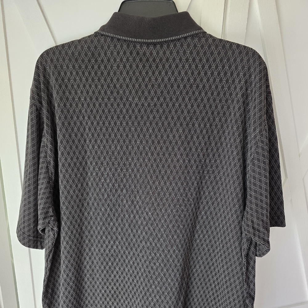 Van Heusen Black Diamond Pattern Polo Shirt - Picture 5 of 8